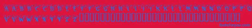 KrWeddingBells Font – Blue Fonts on Red Background