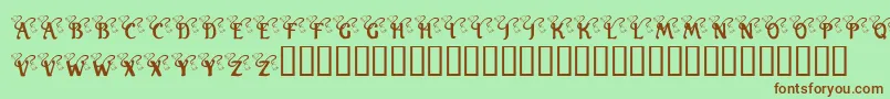 KrWeddingBells Font – Brown Fonts on Green Background