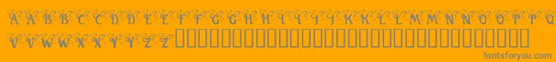 KrWeddingBells Font – Gray Fonts on Orange Background