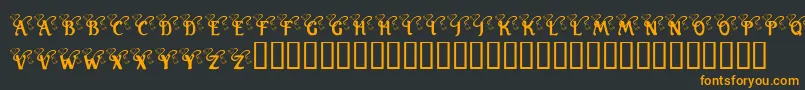 KrWeddingBells Font – Orange Fonts on Black Background