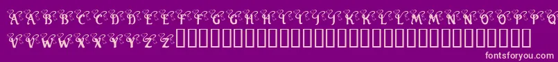 フォントKrWeddingBells – 紫の背景にピンクのフォント