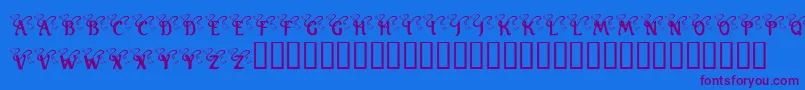 KrWeddingBells Font – Purple Fonts on Blue Background