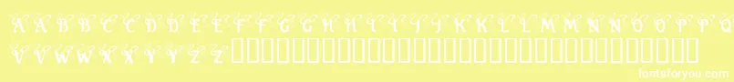 KrWeddingBells Font – White Fonts on Yellow Background