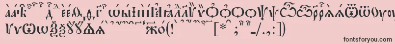 フォントPochaevskKucs – ピンクの背景に黒い文字