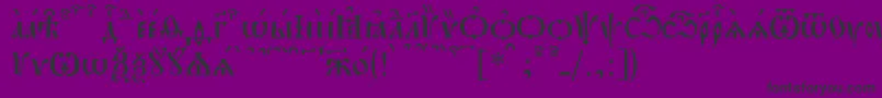 PochaevskKucs-Schriftart – Schwarze Schriften auf violettem Hintergrund