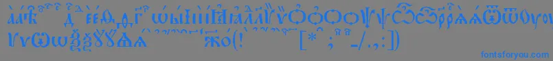 PochaevskKucs-Schriftart – Blaue Schriften auf grauem Hintergrund