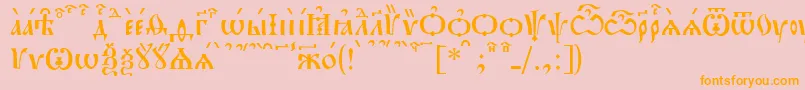 PochaevskKucs Font – Orange Fonts on Pink Background