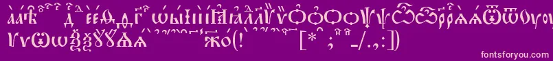 PochaevskKucs Font – Pink Fonts on Purple Background