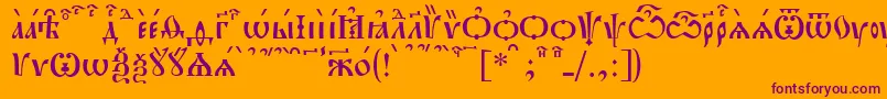PochaevskKucs Font – Purple Fonts on Orange Background