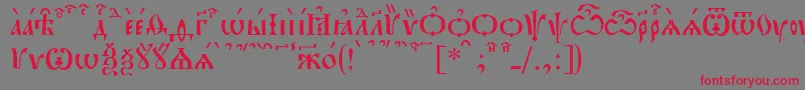 PochaevskKucs Font – Red Fonts on Gray Background