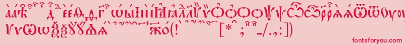 PochaevskKucs-Schriftart – Rote Schriften auf rosa Hintergrund