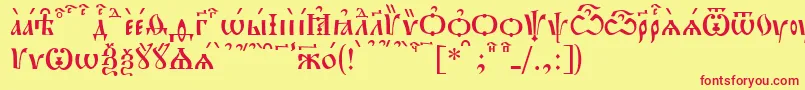 PochaevskKucs Font – Red Fonts on Yellow Background