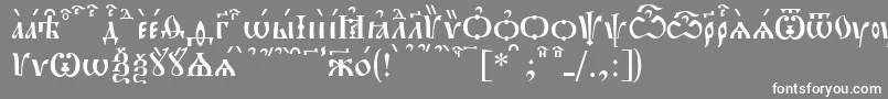 フォントPochaevskKucs – 灰色の背景に白い文字