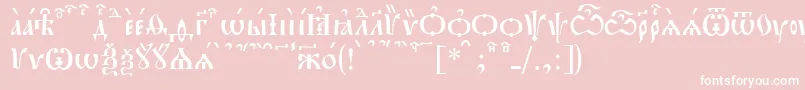 PochaevskKucs-Schriftart – Weiße Schriften auf rosa Hintergrund