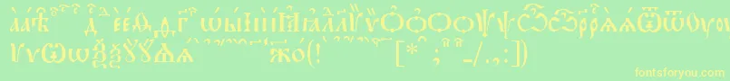 PochaevskKucs Font – Yellow Fonts on Green Background