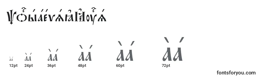 Размеры шрифта PochaevskKucs