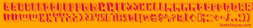 PastasBlack-Schriftart – Rote Schriften auf orangefarbenem Hintergrund