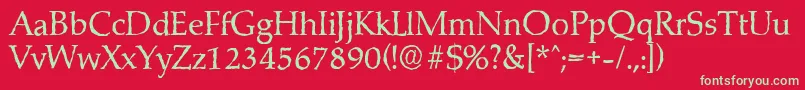 MarathonantiqueRegular Font – Green Fonts on Red Background