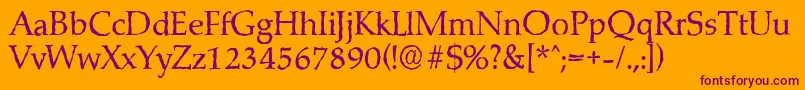 MarathonantiqueRegular Font – Purple Fonts on Orange Background