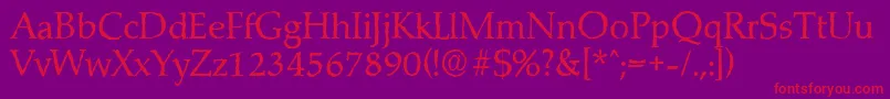 MarathonantiqueRegular Font – Red Fonts on Purple Background