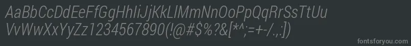 Шрифт RobotoCondensedLightItalic – серые шрифты на чёрном фоне