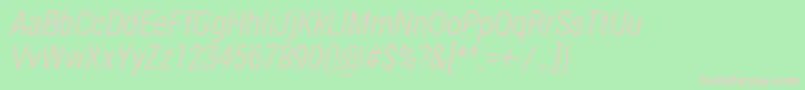 RobotoCondensedLightItalic Font – Pink Fonts on Green Background