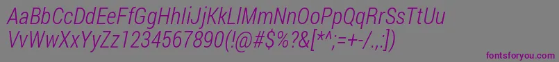 Шрифт RobotoCondensedLightItalic – фиолетовые шрифты на сером фоне