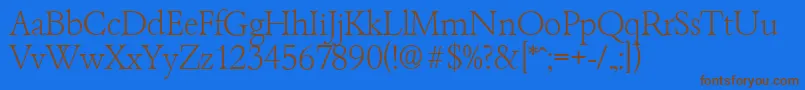 BambergserialXlightRegular Font – Brown Fonts on Blue Background