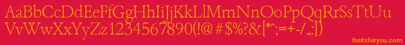 BambergserialXlightRegular Font – Orange Fonts on Red Background