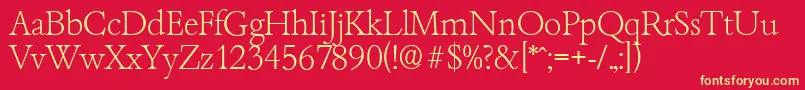 BambergserialXlightRegular Font – Yellow Fonts on Red Background