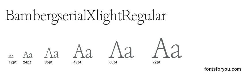 Размеры шрифта BambergserialXlightRegular
