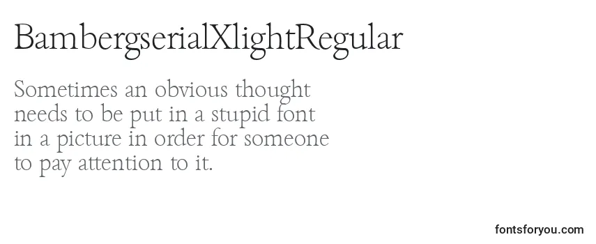 Review of the BambergserialXlightRegular Font