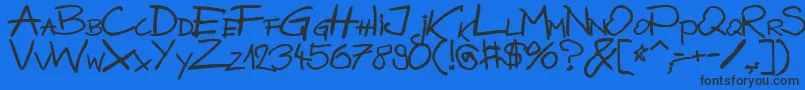 BazgrolyB Font – Black Fonts on Blue Background