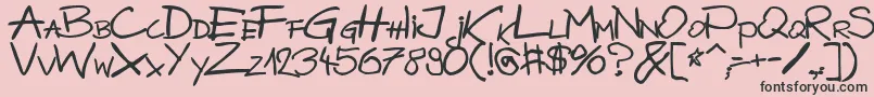 Шрифт BazgrolyB – чёрные шрифты на розовом фоне