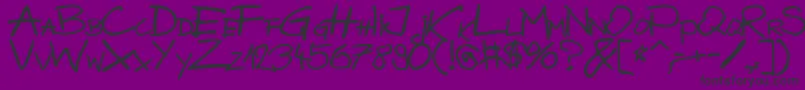 フォントBazgrolyB – 紫の背景に黒い文字