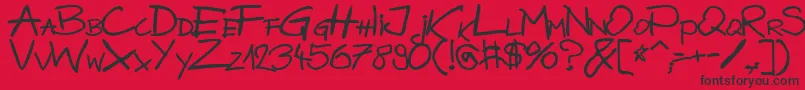 BazgrolyB Font – Black Fonts on Red Background