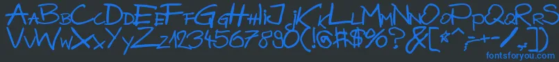 Шрифт BazgrolyB – синие шрифты на чёрном фоне