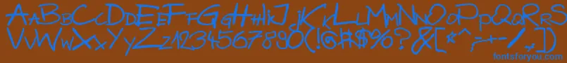 BazgrolyB-fontti – siniset fontit ruskealla taustalla