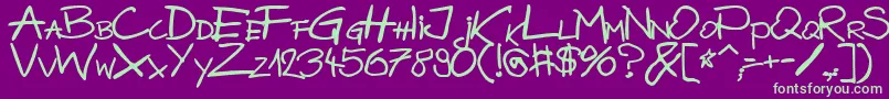 BazgrolyB Font – Green Fonts on Purple Background