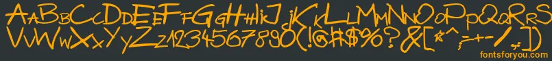 フォントBazgrolyB – 黒い背景にオレンジの文字