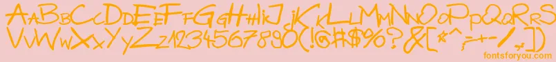 Шрифт BazgrolyB – оранжевые шрифты на розовом фоне