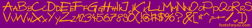 BazgrolyB Font – Orange Fonts on Purple Background
