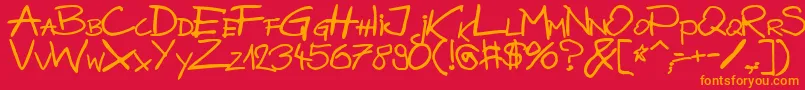 BazgrolyB Font – Orange Fonts on Red Background
