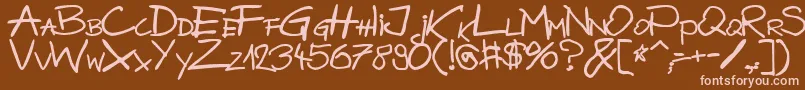 BazgrolyB Font – Pink Fonts on Brown Background