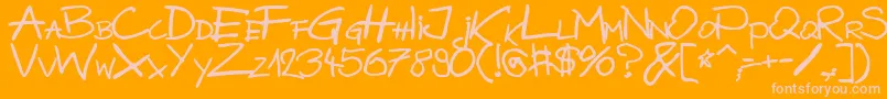 BazgrolyB Font – Pink Fonts on Orange Background