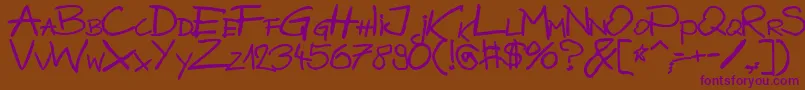 BazgrolyB Font – Purple Fonts on Brown Background
