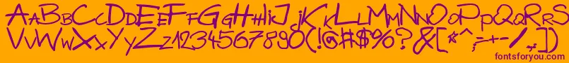BazgrolyB Font – Purple Fonts on Orange Background