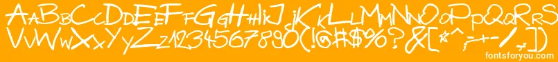 Шрифт BazgrolyB – белые шрифты на оранжевом фоне