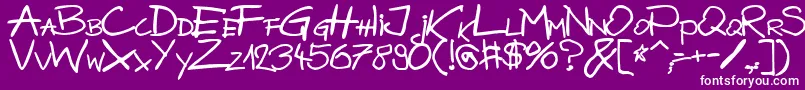 フォントBazgrolyB – 紫の背景に白い文字