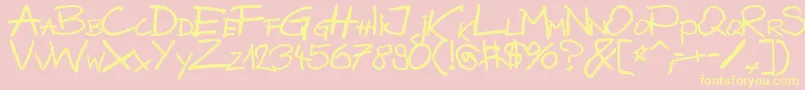 BazgrolyB-Schriftart – Gelbe Schriften auf rosa Hintergrund